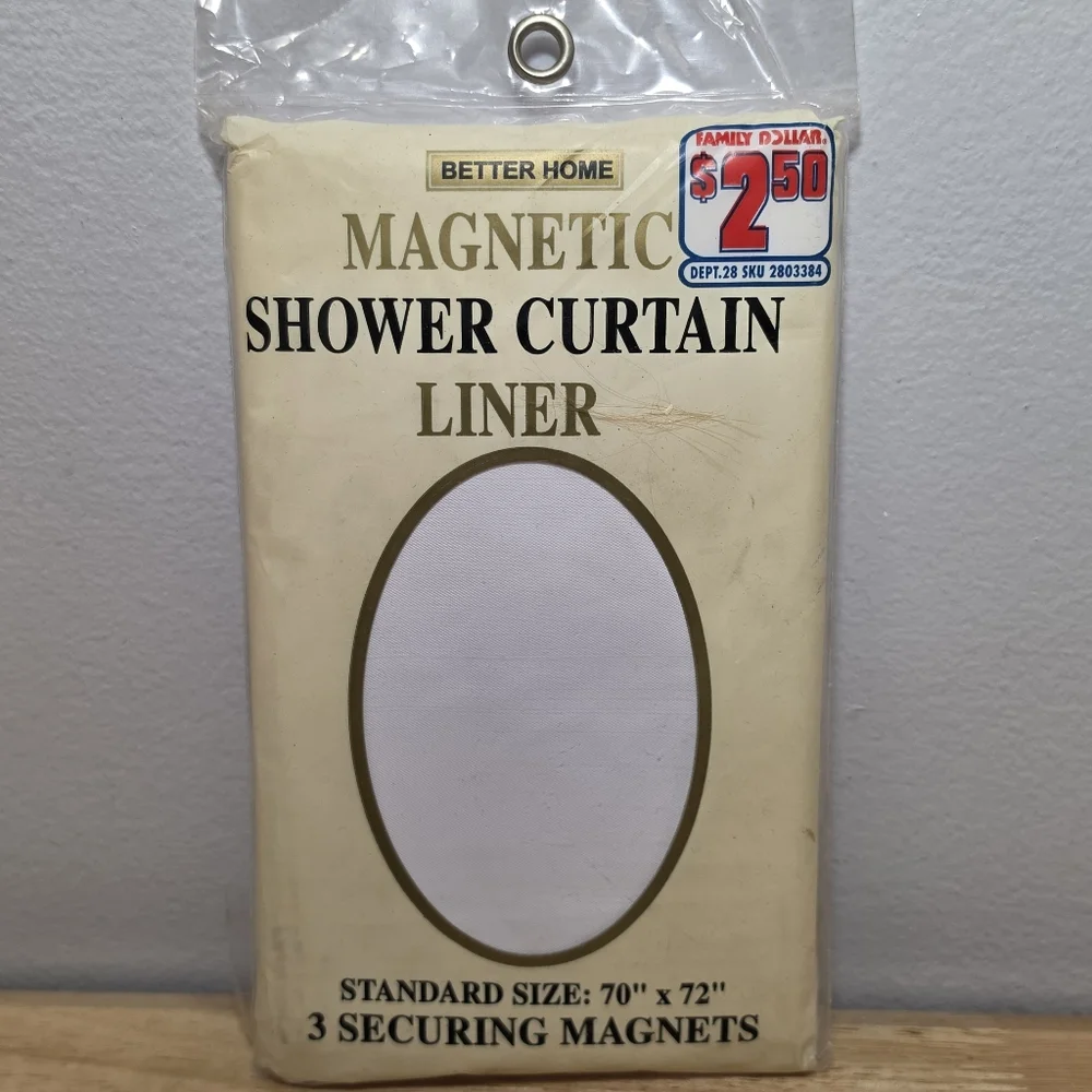 Vintage 90's Family Dollar Better Home Magnetic Shower Curtain Liner New In Pack